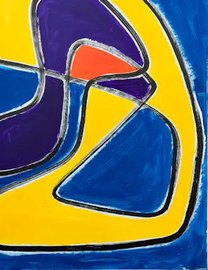Gundi Falk - Große abstrakte Komposition auf Leinwand – 100 x 70 cm kopen? Bied vanaf 300!