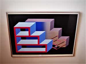 Michael Challenger - Intrigerende Unica OP-Art Lithografie "August in Tooley street" AP exemplaar! verkocht voor € 25!