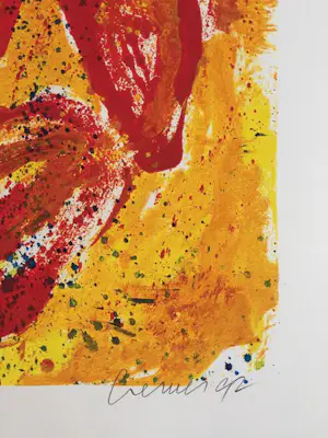 Jan Cremer - ‘Hartentulp’ - grote zeefdruk uit 1992 - gesigneerd. kopen? Bied vanaf 195!