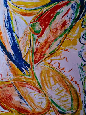 Paul de Lussanet - Grote 1989 kleuren-lithografie ‘ Hommage aan CoBrA’ - beperkte oplage kopen? Bied vanaf 48!