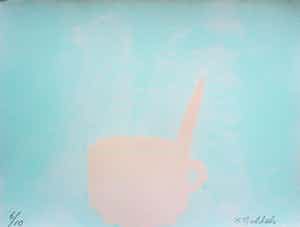 Klaas Gubbels - houtdruk met acryl ondergrond ‘ kopje’- oplage slechts 10 stuks verkocht voor € 295!