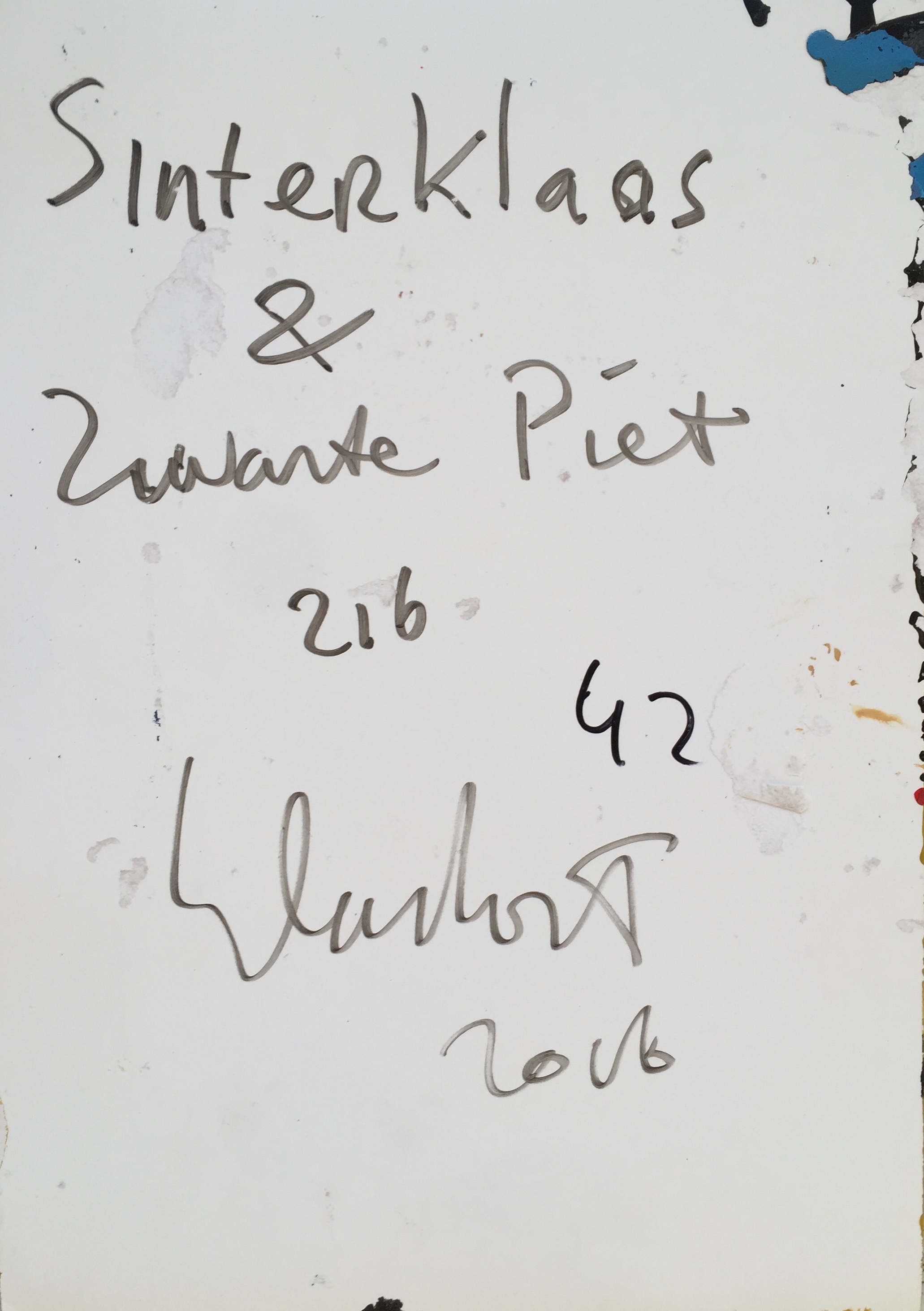 Peter Klashorst - Originele handgesigneerde tekening - Sinterklaas en Zwarte Piet kopen? Bied vanaf 1!