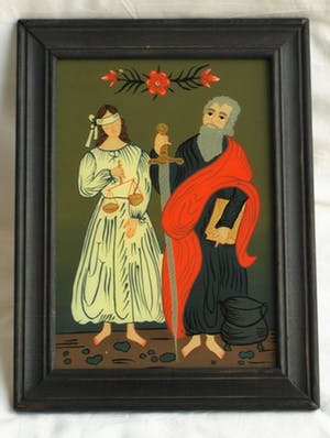 Niet of onleesbaar gesigneerd - Achterglasschildering / Hinterglasmalerei , Gerechtigheid – ingelijst kopen? Bied vanaf 10!