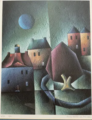 Bauke Weistra - Stadhuis Leeuwarden,zeefdruk gelijst en gesigneerd kopen? Bied vanaf 55!