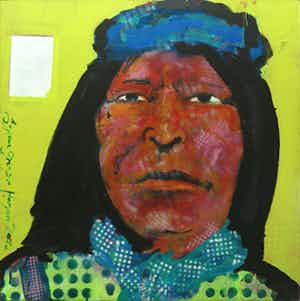 Espen Hagen - Olieverf en spuitbus op doek, Geronimo (Zeer groot) verkocht voor € 1!