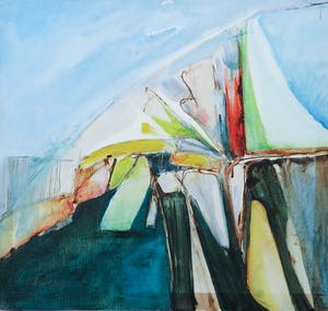 Bernadette Leijdekkers - Acryl op karton, Zonder titel - Ingelijst kopen? Bied vanaf 1!