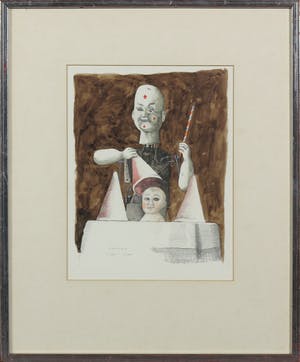 Herman Berserik - Aquarel, De goochelaar - Ingelijst kopen? Bied vanaf 350!