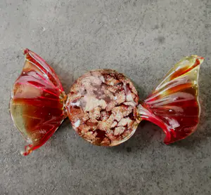 Seguso - Murano Goud & Aventurine Glas Snoepjes (8) - Bonbons - Sweets - Kunst - Venetië kopen? Bied vanaf 90!