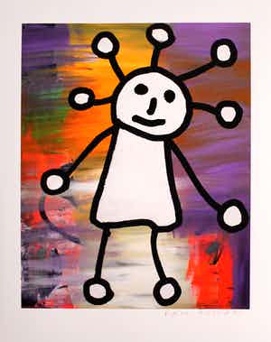 Paul Indrek Kostabi - Kleurengiclee POP UP Handgesigneerd. verkocht voor € 55!