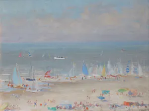 Frida Holleman - Zonnige dag op het strand van Scheveningen kopen? Bied vanaf 1400!