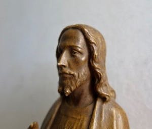 Johannes Petrus Maas - (1861-1941) - Antiek Heilig Hartbeeld - Gips - Gemerkt - PRIJS VERLAAGD kopen? Bied vanaf 10!