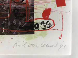 Rik van Iersel - Litho 'Kop' +Van Iersel Kunstboek "Between seeing and saying", Brochures en Tas kopen? Bied vanaf 10!