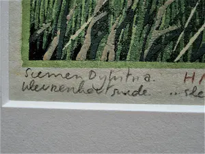 Siemen Dijkstra - Fraaie (12 gangen) Kleur Houtsnede "Haan twee Veren" oplage 37ex - 2004 kopen? Bied vanaf 189!