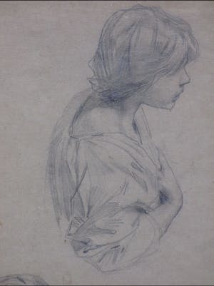 Niet of onleesbaar gesigneerd - Schetsen vrouwenhoofd - Tekening kopen? Bied vanaf 1!