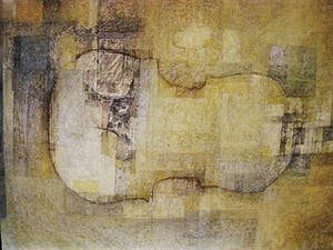 Caveto - Jan Dohmen (Bladel 1923-) GROOT olieverf op doek - Cello of Viool - gesigneerd kopen? Bied vanaf 1!