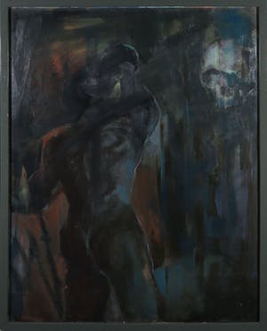 Henk van Doorn - Olieverf op board, ... meets skull - Ingelijst (Groot) kopen? Bied vanaf 100!