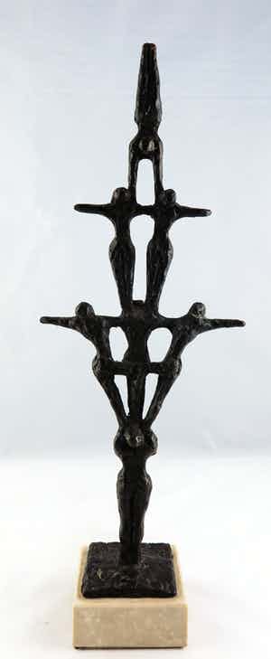 John Bier - Brons en natuursteen, Acrobaten verkocht voor € 60!