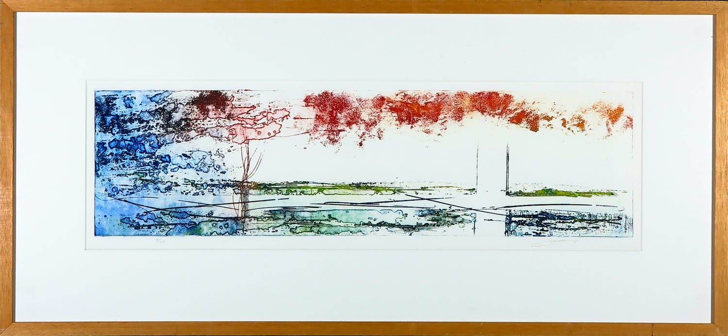 Olivier Beijn - Ets, Stad II - Ingelijst verkocht voor € 35!