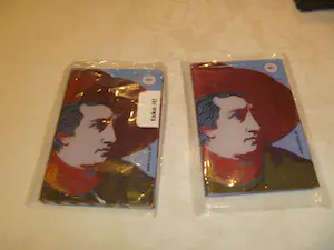 Andy Warhol - 2 manchetknopen + verchroomd kistje + 2 visitekaartjeshouders kopen? Bied vanaf 70!