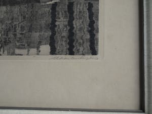 Maarten Langbroek - Ets, Reguliersgracht, Amsterdam – Gesigneerd en ingelijst – ca 1965 kopen? Bied vanaf 10!