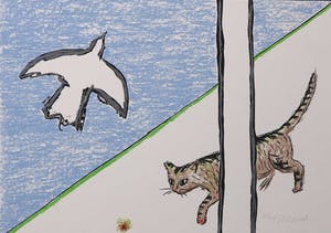 Roger Raveel - Zeefdruk, Felix vulgaris kopen? Bied vanaf 350!