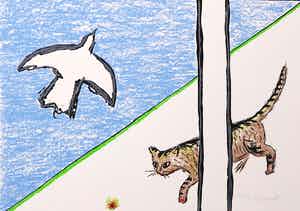 Roger Raveel - Zeefdruk, Felix vulgaris verkocht voor € 350!