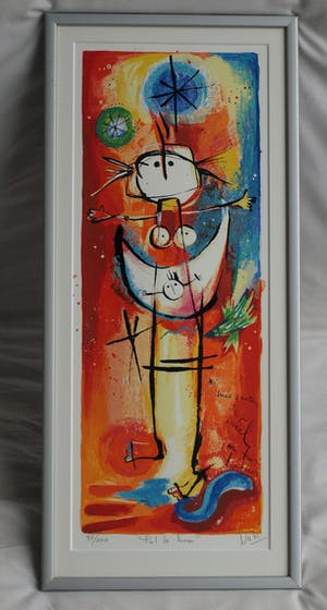 Angeles Nieto - 2-Luik , 2 zeefdrukken , Piel de Luna (‘Vriendschap’) – ingelijst - 2005 kopen? Bied vanaf 100!