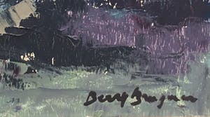 Berry Brugman - Olieverf op papier bevestigd op paneel, Avond in Schiermonnikoog - Ingelijst kopen? Bied vanaf 70!