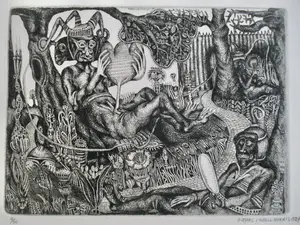 Niet of onleesbaar gesigneerd - 11 etsen div. kunstenaars oa Lehmann Cabell Harris Kirchgaesser kopen? Bied vanaf 1!