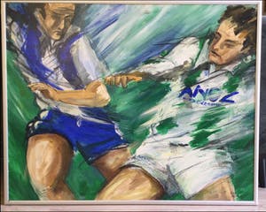 Anke Peddemors - FC Groningen 25 jaar (1996) - Acrylverf schilderij, Groot kopen? Bied vanaf 85!