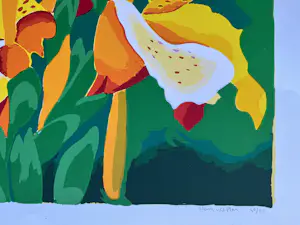 Henk van der Plas - Mooie , kleurrijke gesigneerde zeefdruk - 2001 - 40/50 kopen? Bied vanaf 65!