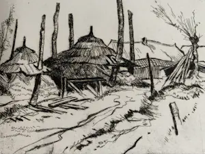 Jos van Dijk - Drie etsen Elspeet. kopen? Bied vanaf 10!