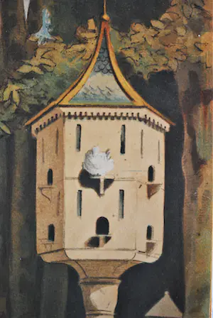 Willem Steelink (sr.) - Duiven voeren - grote zeldzame kleurenlitho (Tresling Amsterdam) kopen? Bied vanaf 50!