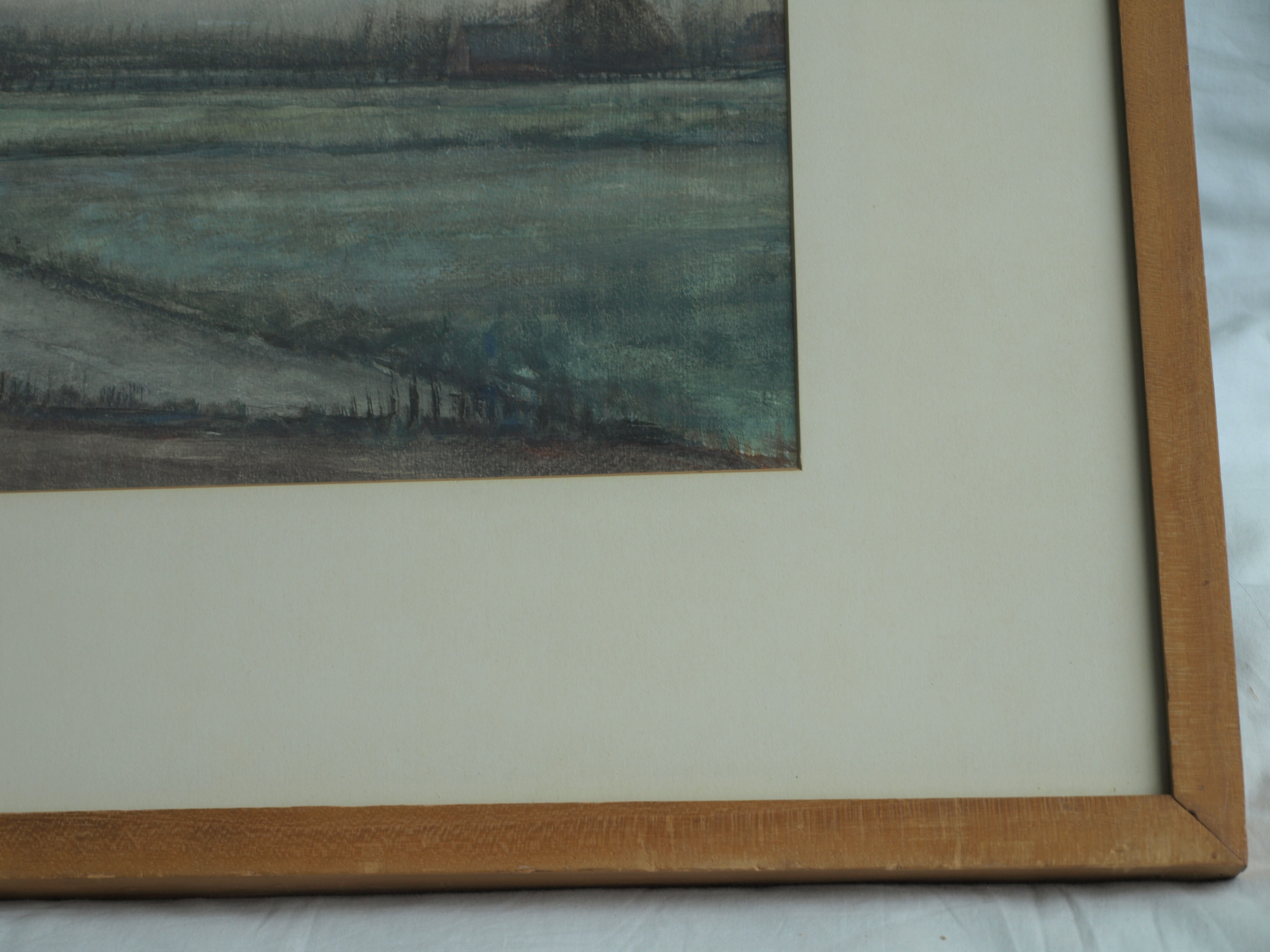 Henk Rijzinga - Aquarel , Winterlandschap – ingelijst – ca 1975  kopen? Bied vanaf 1!