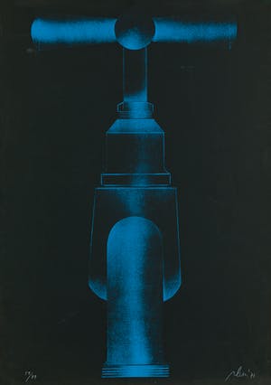 Fabrizio Plessi - Lithografie uit 1971 - zonder titel - Imposant kopen? Bied vanaf 140!