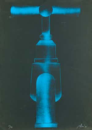 Fabrizio Plessi - Lithografie uit 1971 - zonder titel - Imposant verkocht voor € 140!