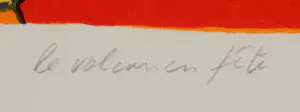 Corneille - Ingelijste kleurenlitho: Le volcan fête - 1984 kopen? Bied vanaf 275!