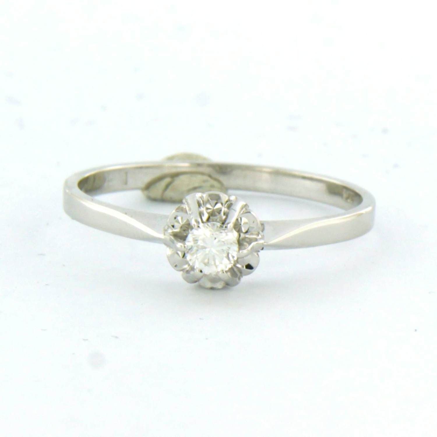 14k witgouden solitair ring met briljant geslepen diamant 0.12 ct kopen? Bied vanaf 250!