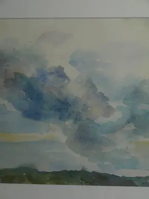 Niet of onleesbaar gesigneerd - Ingelijste aquarel , Wolkenlucht - 1978 kopen? Bied vanaf 1!