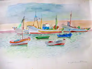 Jos van den Berg - Haventje van Altea - Aquarel verkauft für € 40!