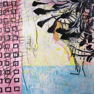 Rachid Ben Ali - Acryl op doek, Zonder titel (Groot) verkocht voor € 1!