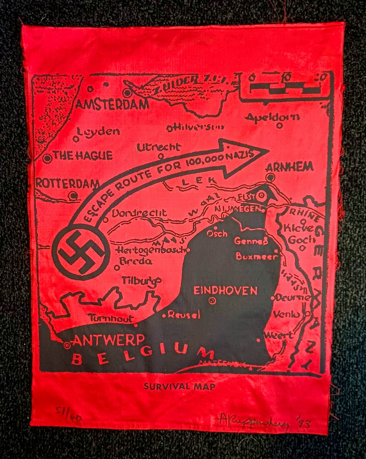 Allen Ruppersberg - Zeefdruk op linnen: Survival map - 1993 kopen? Bied vanaf 199!