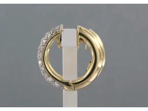 18k geelgouden creolen bezet met briljant geslepen diamant 0.80ct.- F/G - VS/SI kopen? Bied vanaf 600!