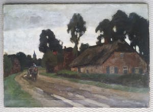 Cor Noltee - Boerenlandschap met paard en wagen en boerderij. kopen? Bied vanaf 225!