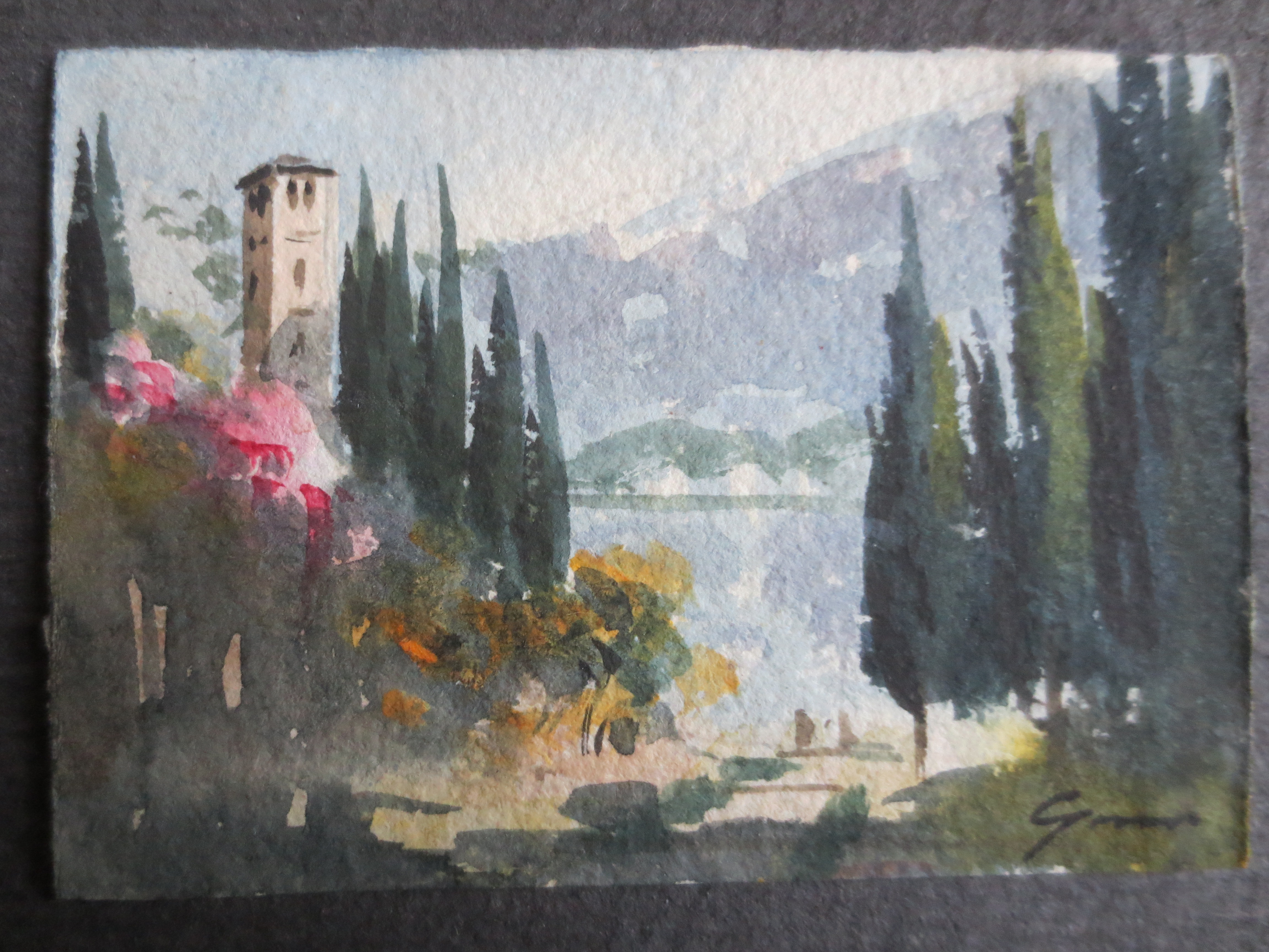 Niet of onleesbaar gesigneerd - Landschap Italie? kopen? Bied vanaf 1!