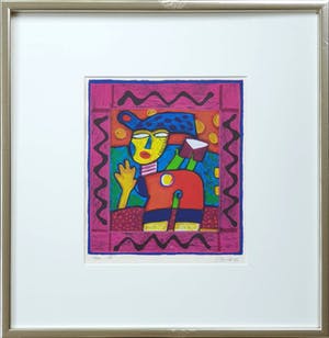 Clemens Briels - Figuren "IX" (2002) - Ingelijst kopen? Bied vanaf 95!