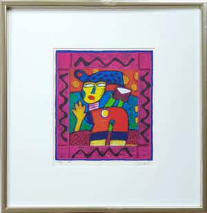 Clemens Briels - Figuren "IX" (2002) - Ingelijst verkocht voor € 95!