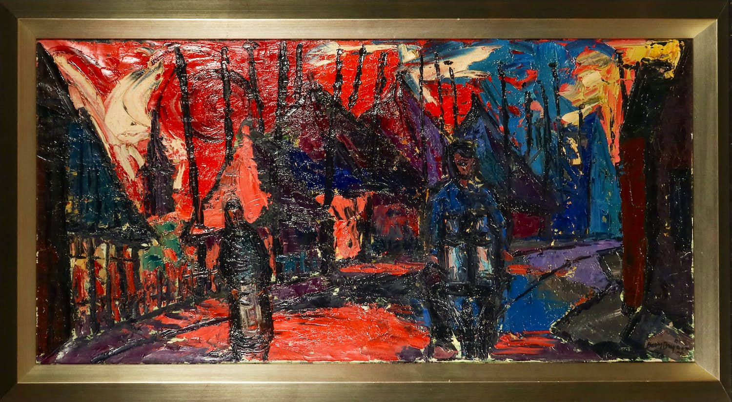 Berry Brugman - Olieverf op doek, Genemuiden - Ingelijst (Groot) verkocht voor € 150!