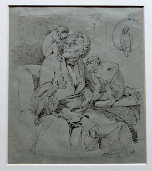 AcheterNiet of onleesbaar gesigneerd - Man en apen (sc6)? Enchérissez de 10!