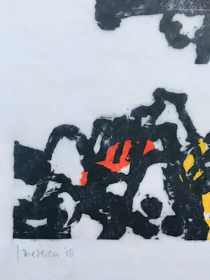 Jef Diederen - zeldzame litho op Japans papier - 1958 - oplage 20 kopen? Bied vanaf 85!